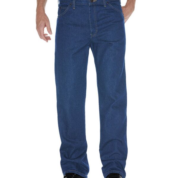 Unisex Regular Straight Fit 5-Pocket Denim Jean Pant Thumbnail